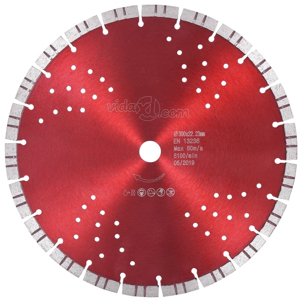 Hardware, accesorios de herramientas, cuchillas de herramientas, hojas de sierra, disco de corte de diamante con turbo y agujeros de acero, 300 mm
