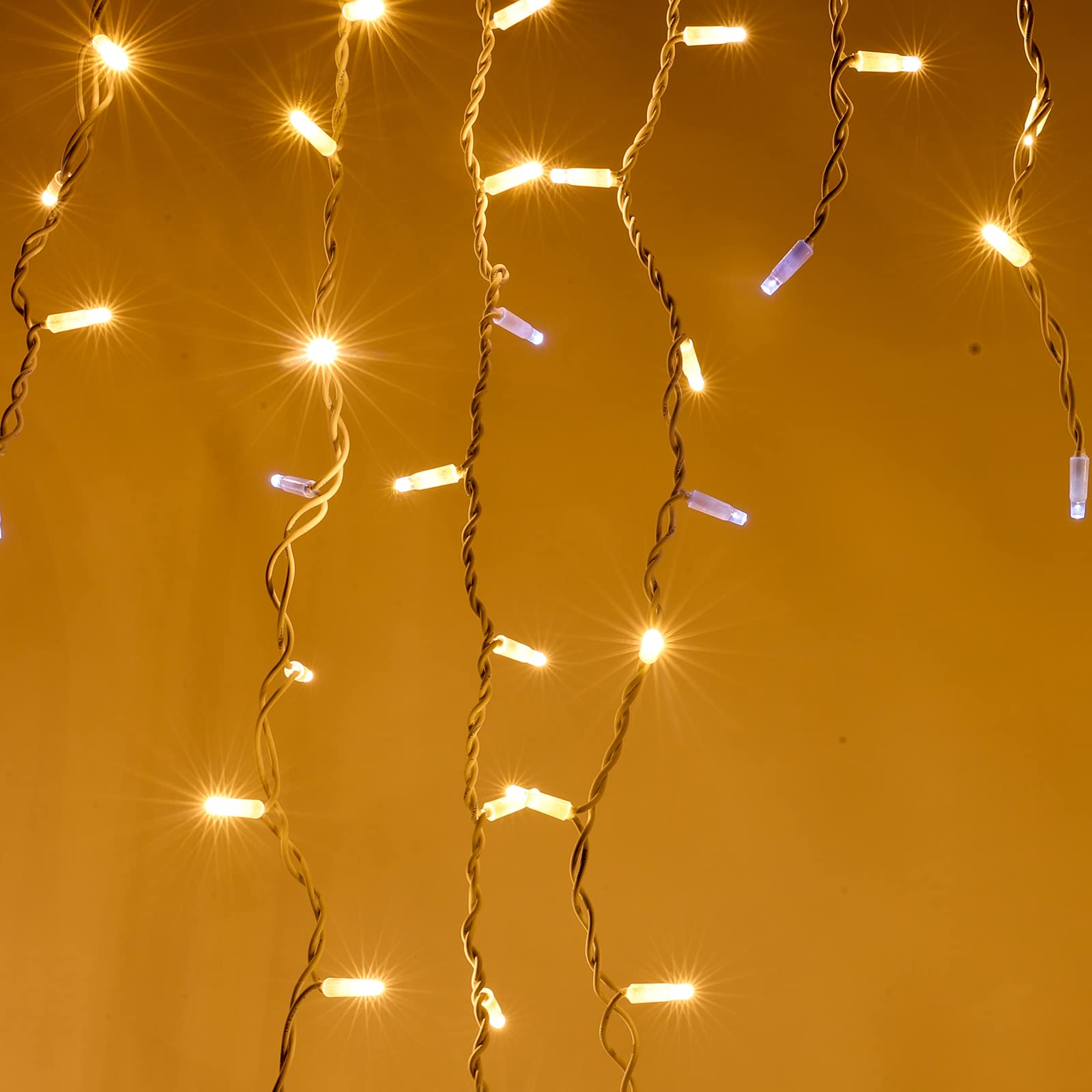 Luccika® Cascade de stalactites tente pluie 4x1,5 m avec 304 Maxi Led et flash pour usage extérieur intérieur professionnel extensible (blanc chaud)