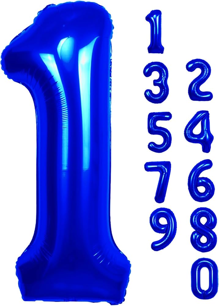 数字 風船 バルーン 40インチ (1：ブルー) 誕生日 Amazon.co.jp: 40インチ ネイビーブルー 数字1バルーン 1歳の誕生日