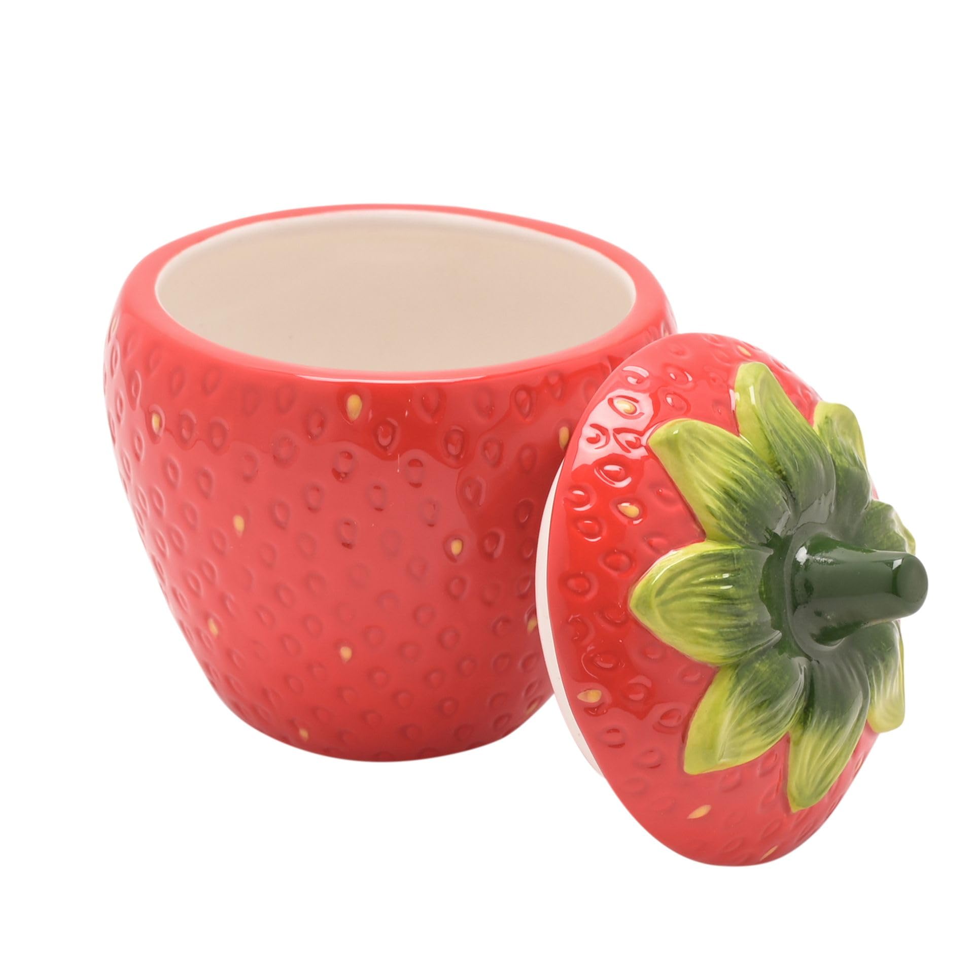 Widdop Cottage Garden Ceramic Strawberry Themed Dinnerware, Strawberry Sugar Bowl, Summer Crockery Bright Quirky Tableware - Image 2