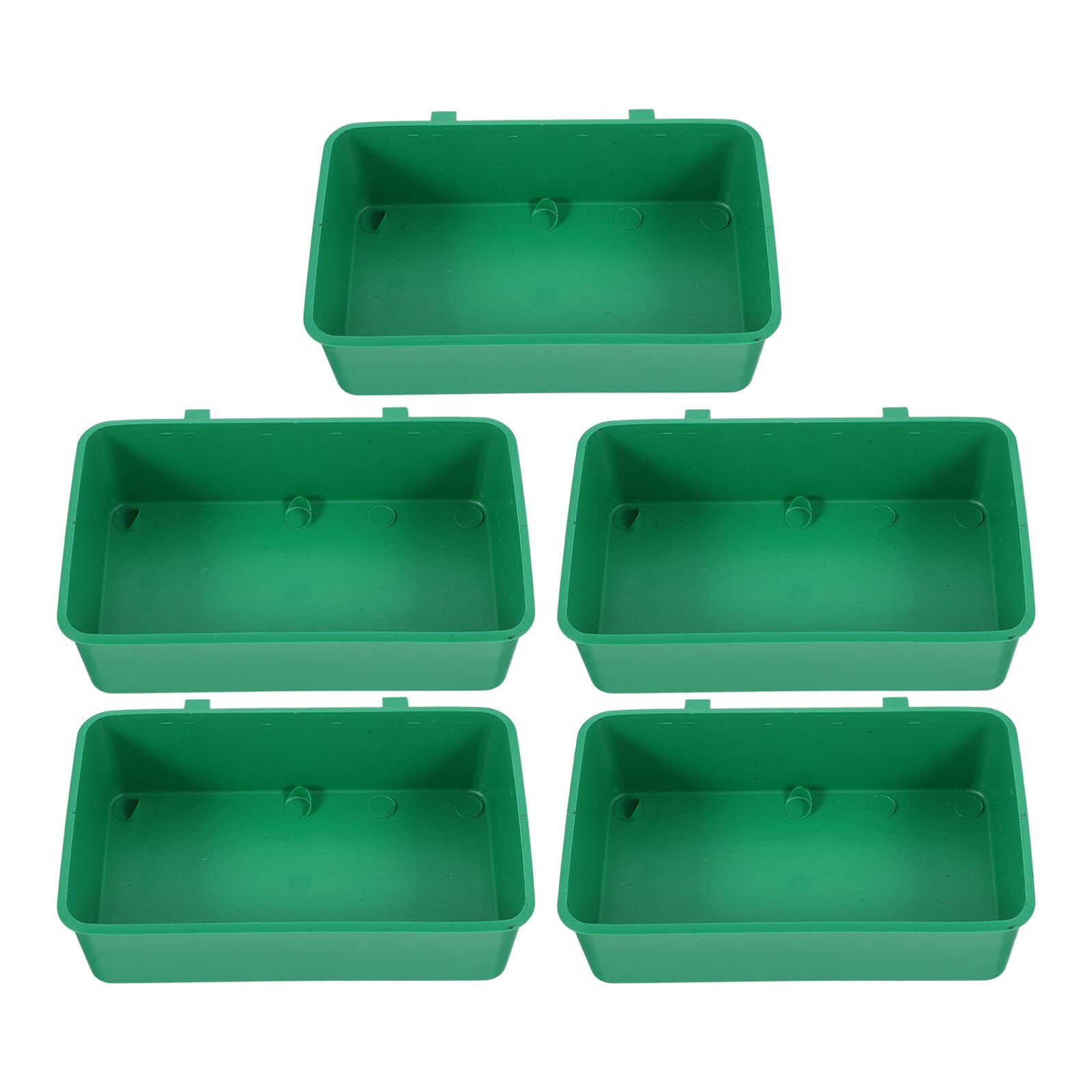 KOMBIUDA 5 Pezzi Mangiatoie Anti-spreco per Uccelli da Gabbia con Gancio Verde Contenitori Resistenti per Alimentazione Parrocchetti e Cocorite Facili da Installare e Antispruzzo