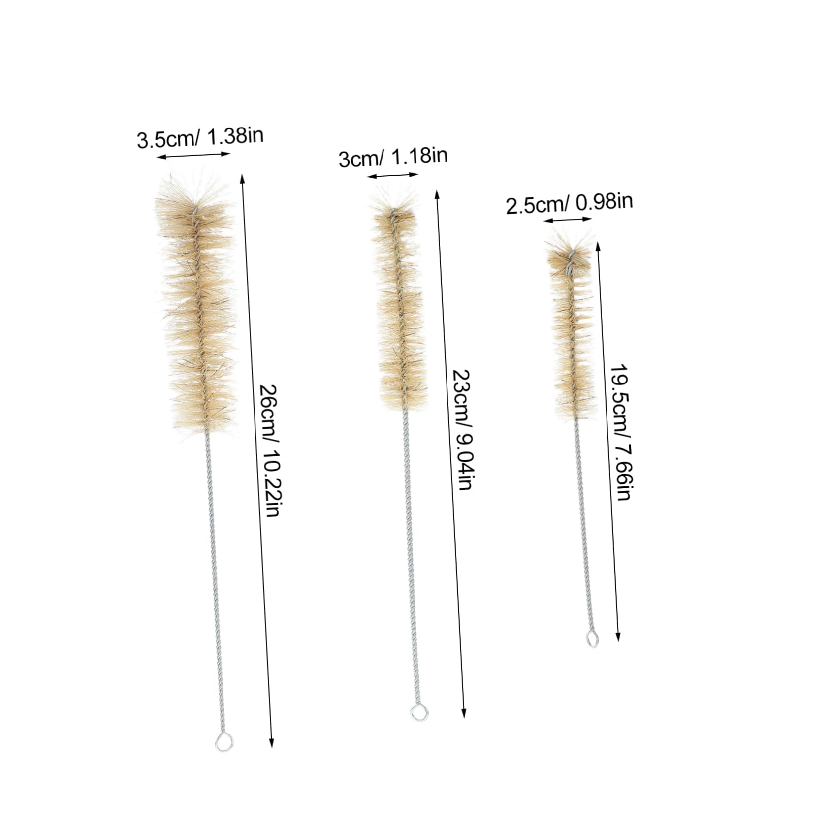 MUCKLILY 3 Size Options Lab Cleaning Bottle Brush Test Tube Brush Plastic Handle Soft Bristles Glassware Cleaner