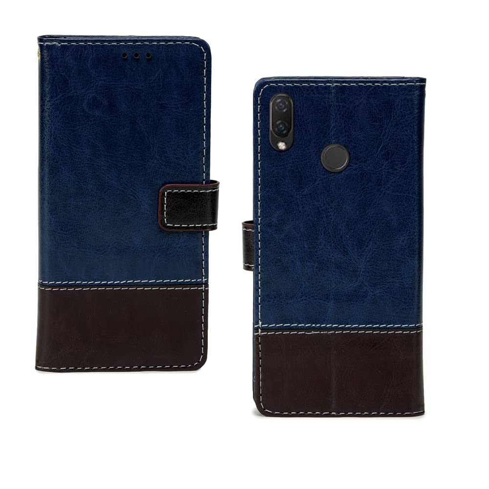 Pinaaki Enterprises Huawei Nova 3i Flip Case | with Card Pockets | Wallet Stand |Complete Protection Flip Cover for Huawei Nova 3i - Blue and Coffee