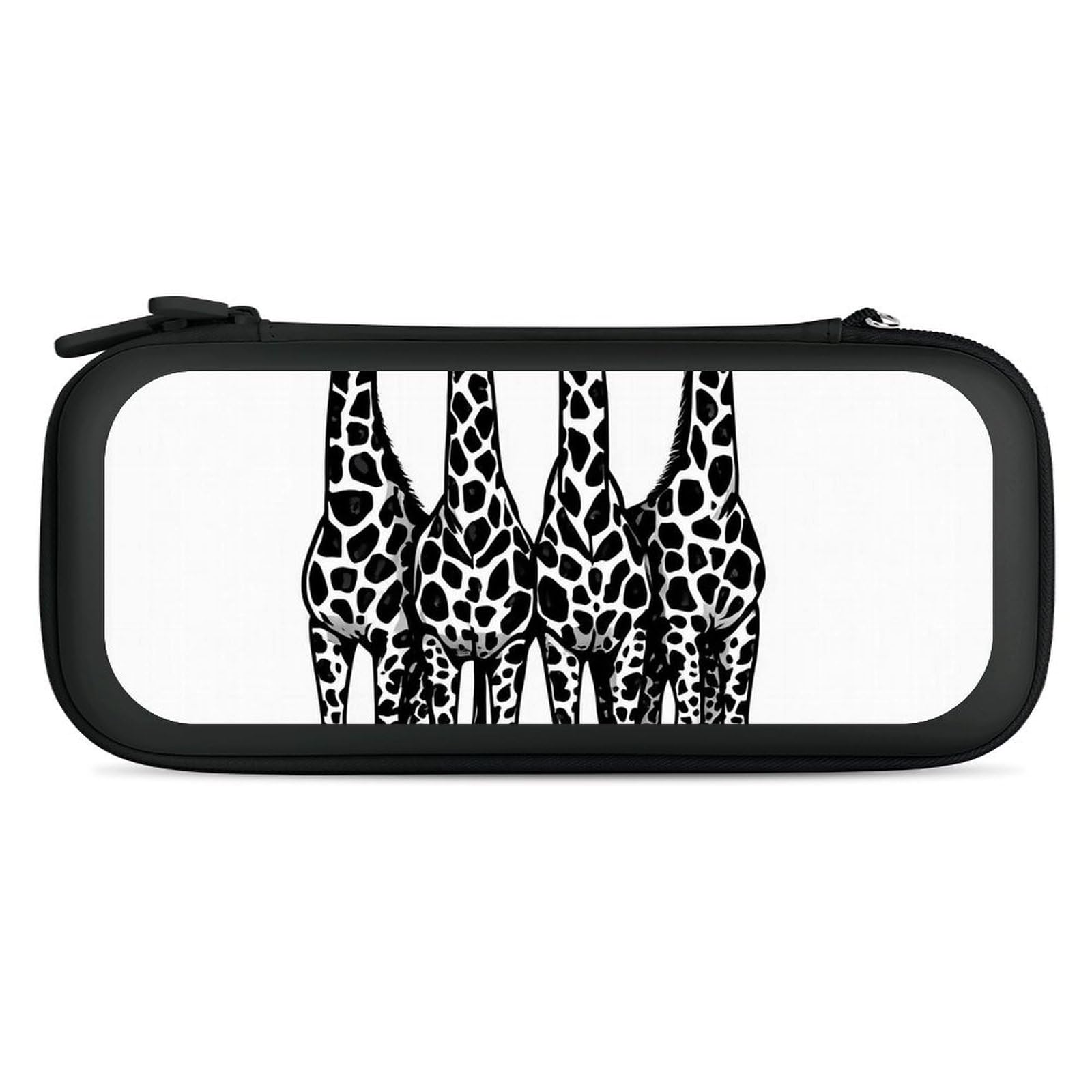 Protective Carrying Case Compatible with Switch Travel Game Console Holder Bag with 15 Game Cartridges Funny Sunglasses Giraffes