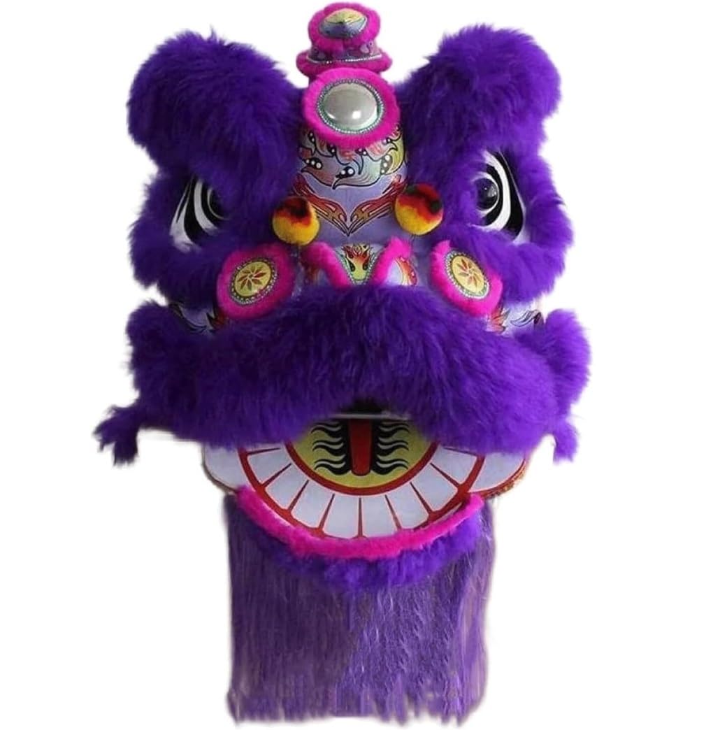 Krxsobnv Purple Lion Dance Clothes, Traditional Lion Dance Performance Awakening Props Mascot Folk Art Costume