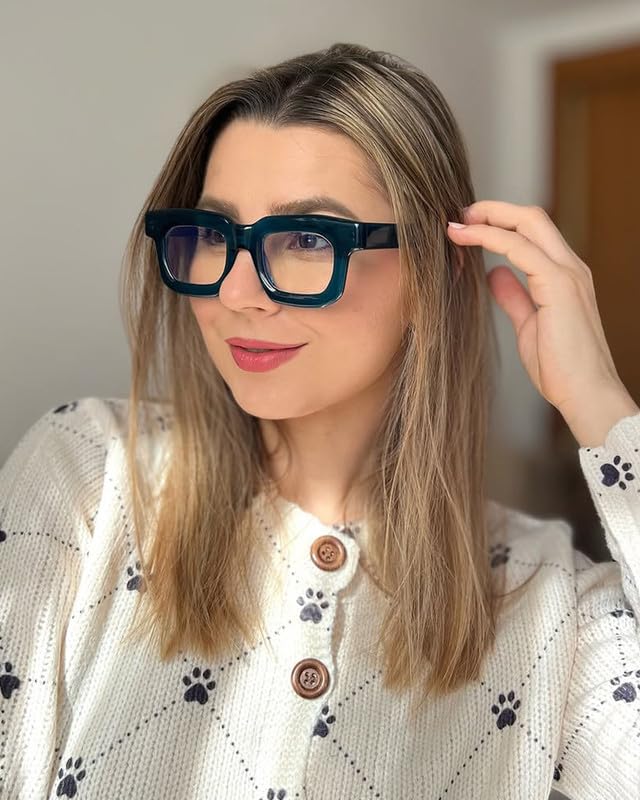 Image of Blue Light Blocking Glasses - Anti Glare & Eyestrain, 99% Filter, Lightweight Acetate Frame for Gaming /Office /Reading