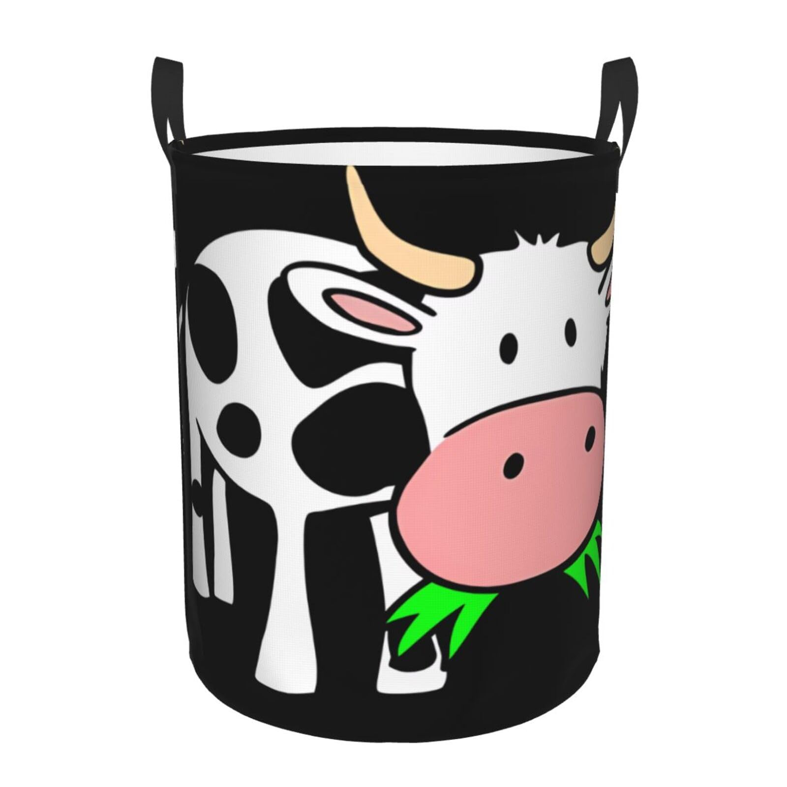 M Circular Hamper Cute little cow Print Storage Basket for Home