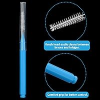 Vista 4 de Patelai 100 piezas cepillo para brackets cepillo interdental palillo de dientes cabezal de hilo dental cepillo de higiene dental limpiador