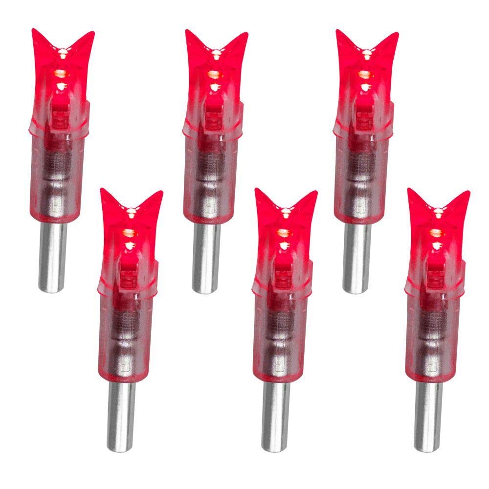 DEEPOWER Lot de 4 encoches lumineuses pour arbalète avec interrupteur marche/arrêt, douilles à DEL universelles de 0,785 cm/0,300 cm/0,305 cm ( bleu