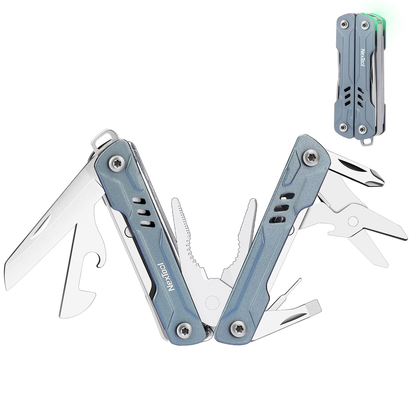 NexTool Multitool Mini Sailor S11, kompaktowe narzędzie wielofunkcyjne 11 w 1 ze szczypcami o cienkich końcówkach, nożyczkami, ekstraktorem kart SIM i śrubokrętem do EDC, wędkarstwa, biwakowania