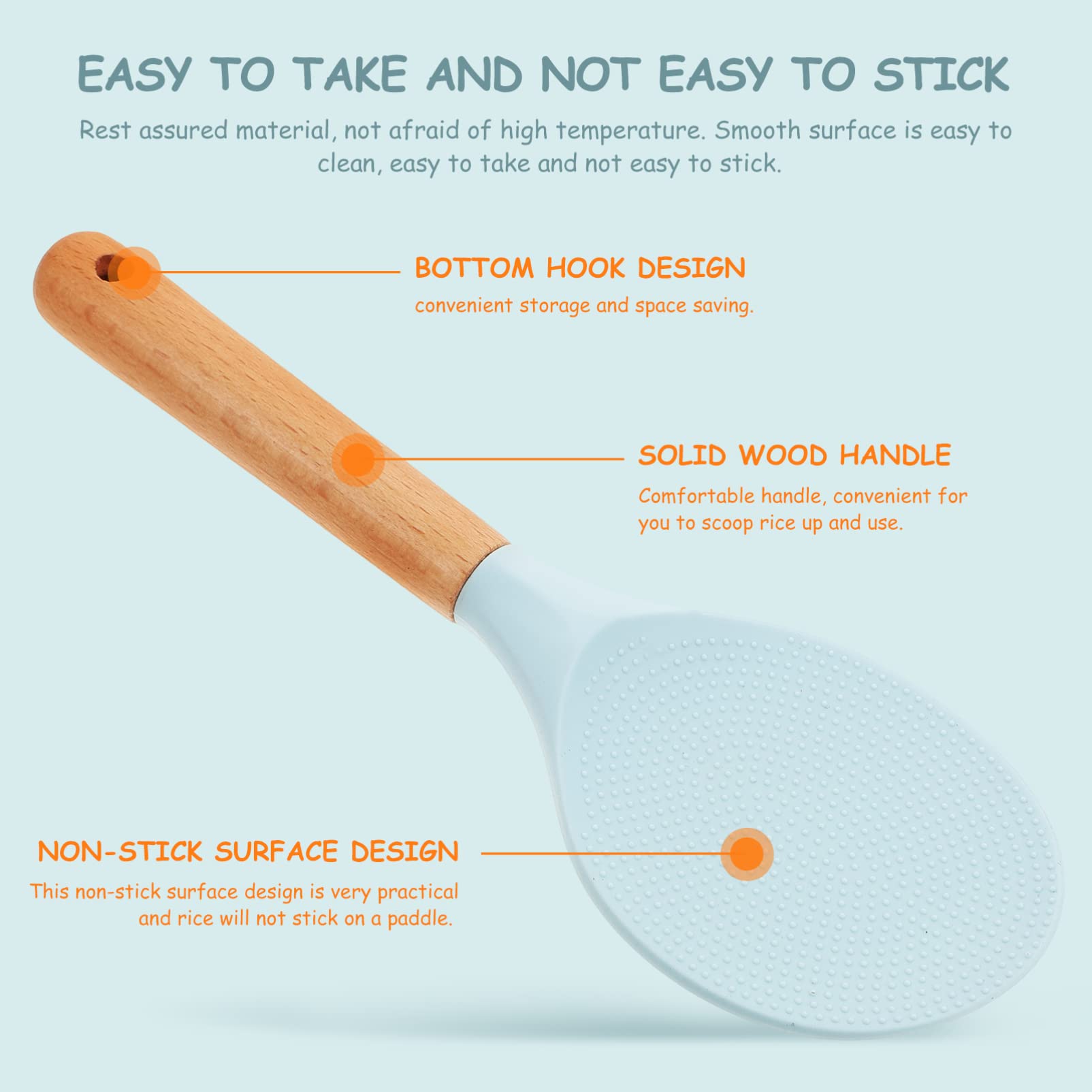 Cabilock Handle Non Stick Rice Scoop Multipurpose Kitchen Spoon for Rice Porridge More Lightweight Comfortable Design for Home Restaurant Use