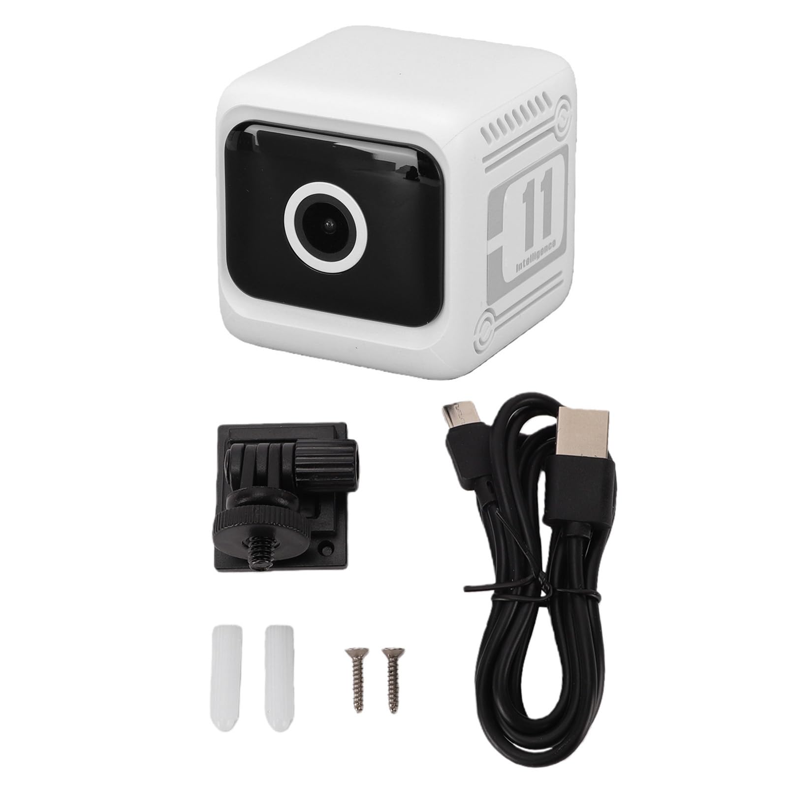 Dpofirs Telecamera di Sicurezza Interna (WHITE) | 1080P HD con APP di Rilevamento del Movimento WiFi da 2,4 GHz Visione Notturna Grandangolare a 130° Remota per il
