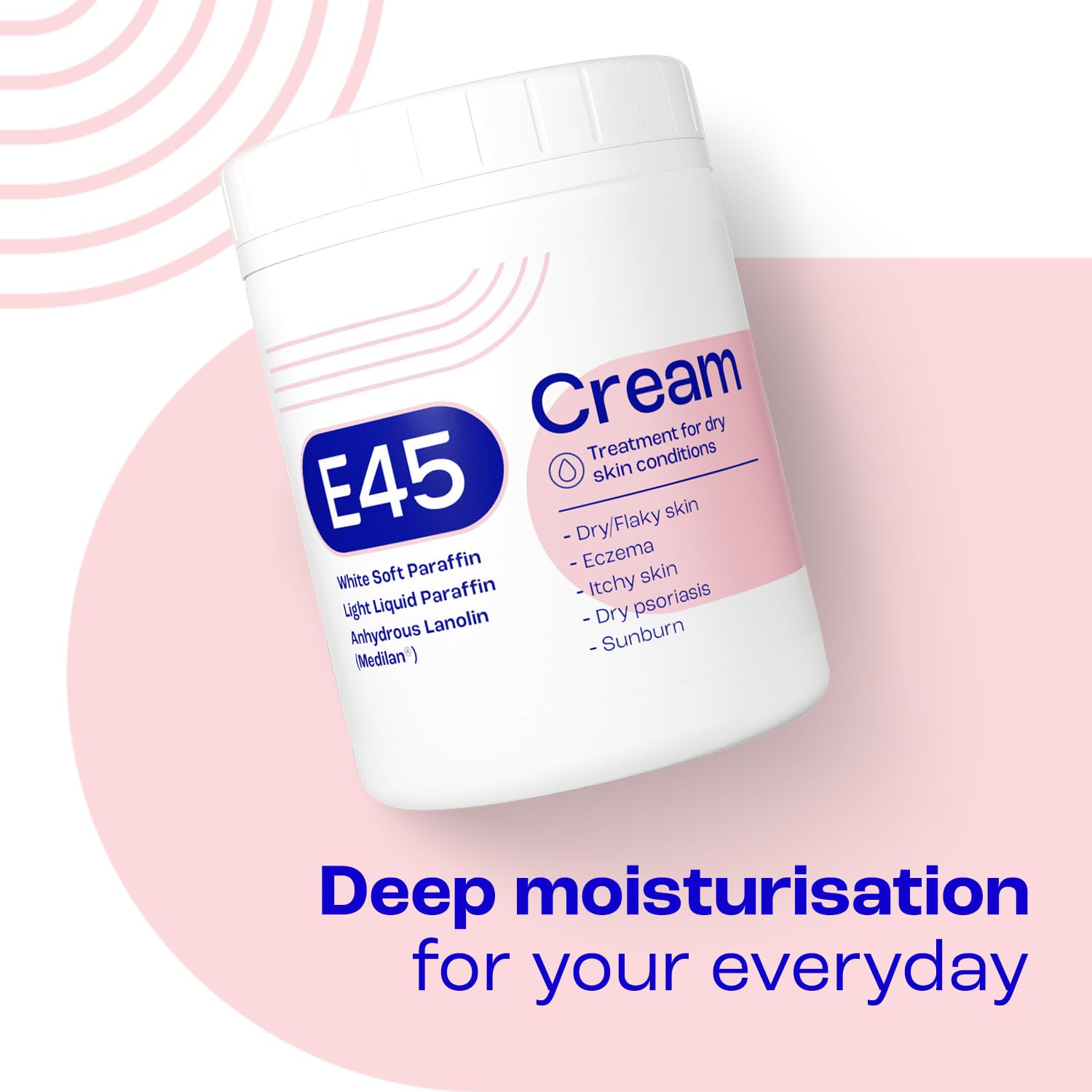 E45 Moisturising Cream 500g - Emollient Lotion for Dry, Itchy & Sensitive Skin - Soothing Eczema Relief Cream - Non-Greasy, Fast Absorbing, Dermatologically Tested Formula — view 22