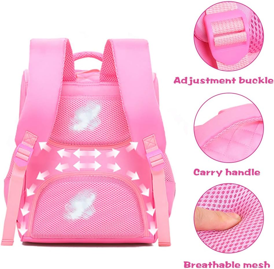 Proboths Cute Cat Face Girl's Bowknot School Backpack Kid's Bookbag Gift for Elementary Primary Student Pink
