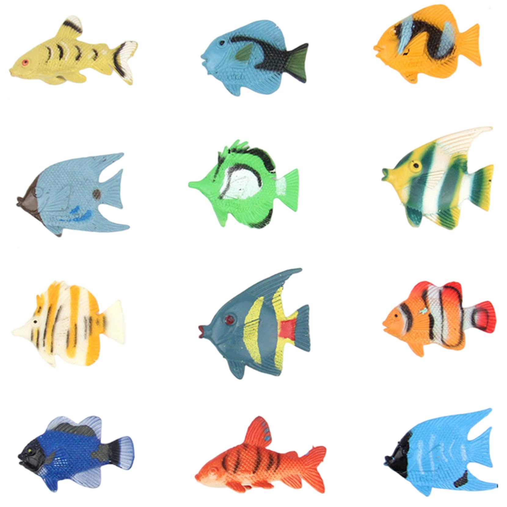 Syutokul Mini Fish Figurines Lifelike Assorted Tropical Fish Toys Educational PVC Sea Animal Figurines for Home, Preschool.