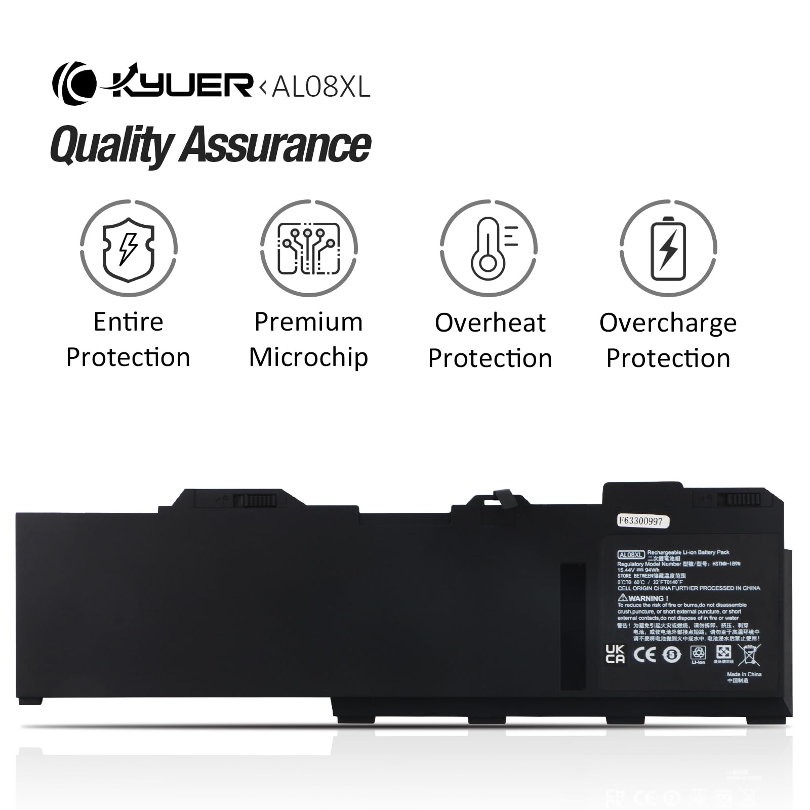 AL08XL HSTNN-IB9N AL08094XL L86212-001 HSTNN-OB1S L86155-AC1 L86155-1C1 Reemplazo de la batería del portátil para HP ZBook Fury 15 G7 ZBook Fury 15 G8 ZBook Fury 17 G7 ZBook Fury 17 G8(15.44V 94Wh