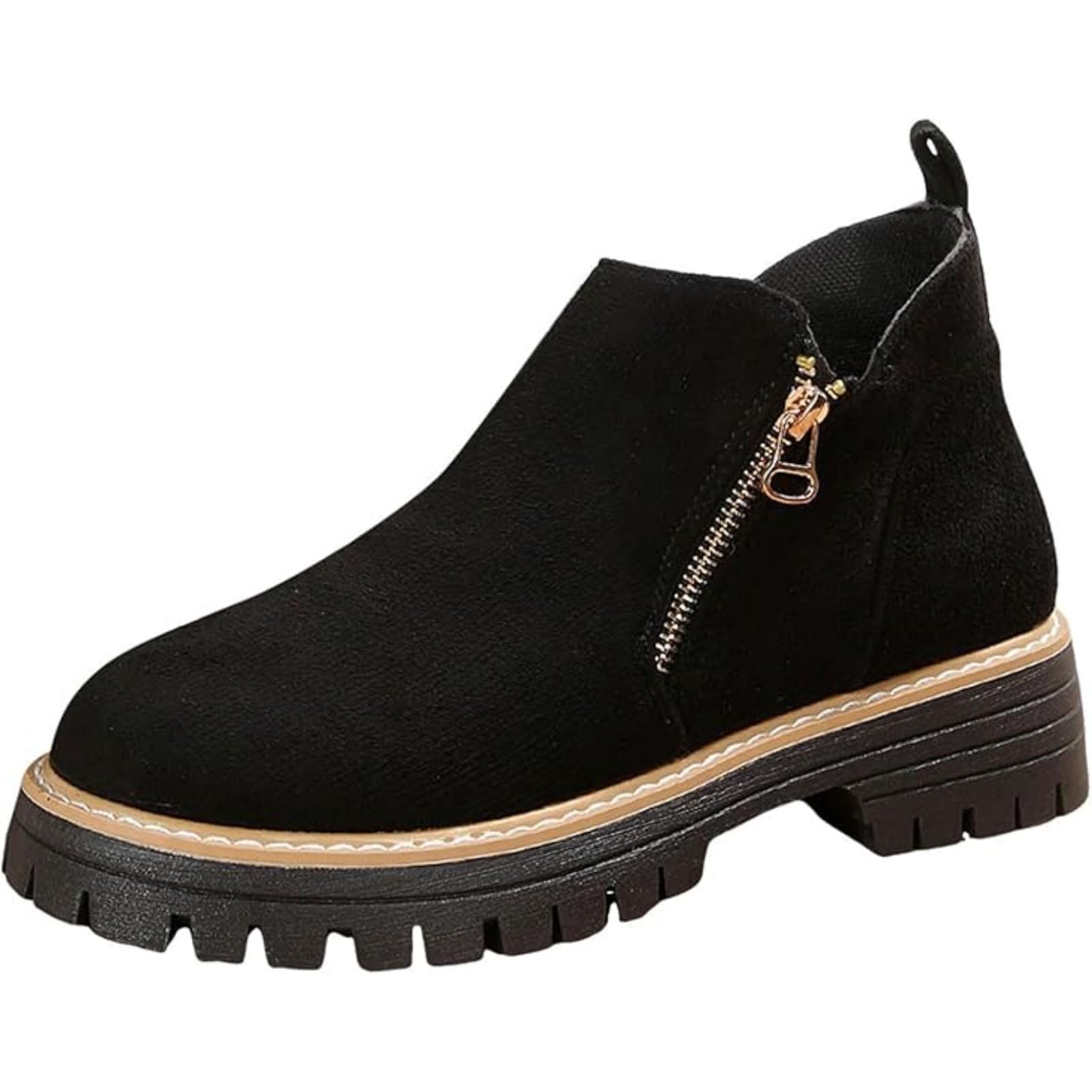 Ankle Boots For Women Low Heel Dressy Casual Chunky Stacked Block Heels Chelsea Short Booties Side Zipper Fall