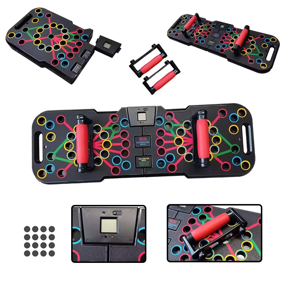 Tabla de realce – Asas de flexión para pecho, brazos, hombros y espalda – Equipo de entrenamiento de flexiones portátil, antidesli