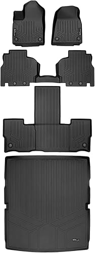 SMARTLINER Juego de alfombrillas de piso para todo tipo de clima de 3 filas y forro de carga detrás de la segunda fila compatible con Jeep Wagoneer SMARTLINER Juego de alfombrillas de piso para todo tipo de clima de 3 filas y forro de carga detrás de la segunda fila compatible con Jeep Wagoneer