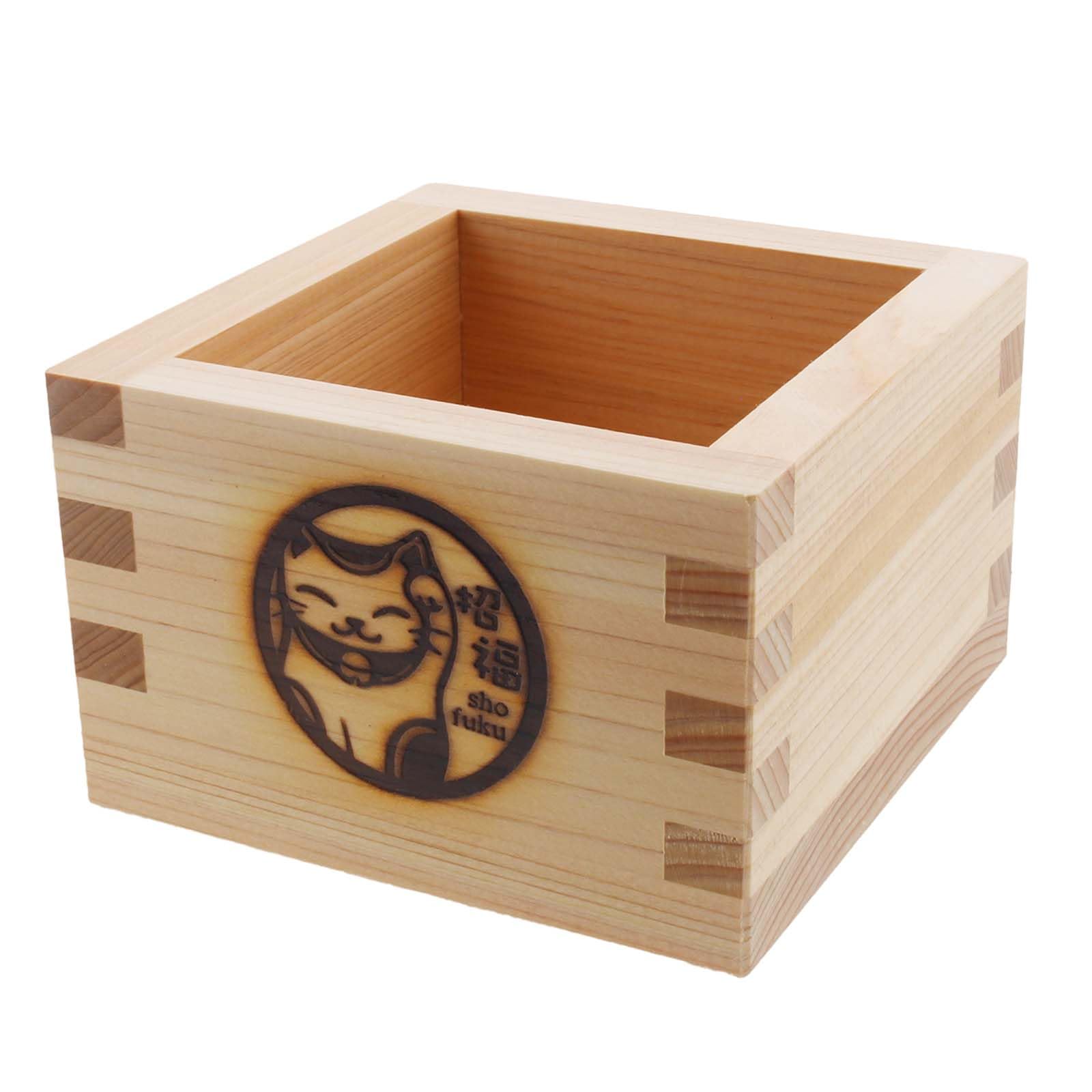 Hinoki Luck Cat – Hand-Pressed Natural Wood