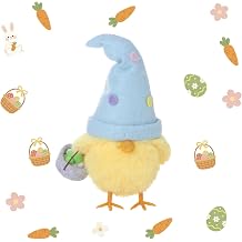 Cute Easter Chicken Gnomes with Hat & Egg, Mini Easter Decor Chicken Plush Figurines Desktop Decor for Table, Offices, Home Decor Blue