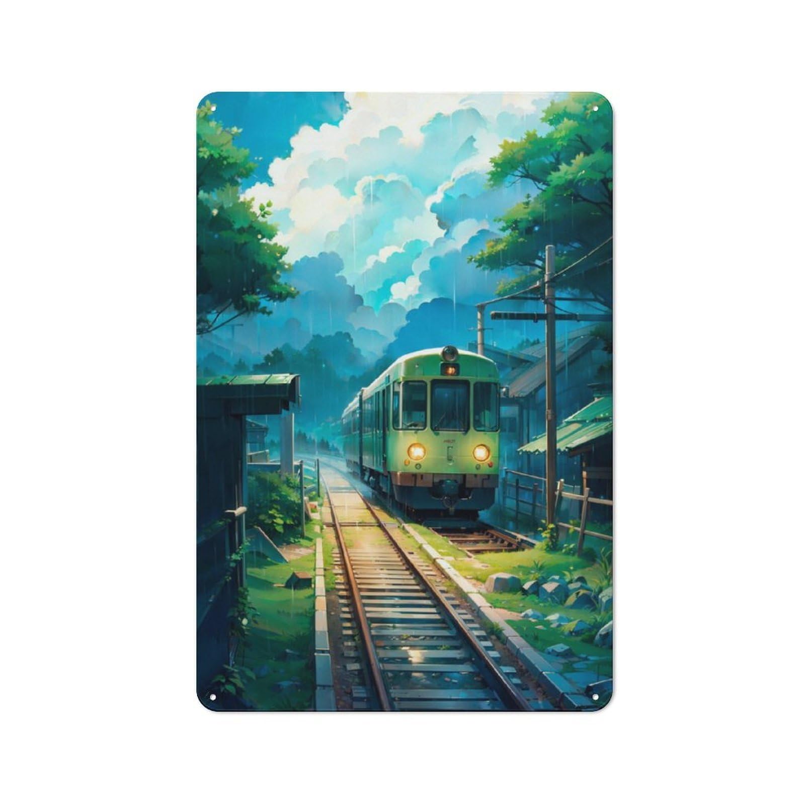 Junmoney Rainy Days Vintage Tin Sign 30X20cm With For Café Or Home Bar, Suited To Café-Style Decor Fans