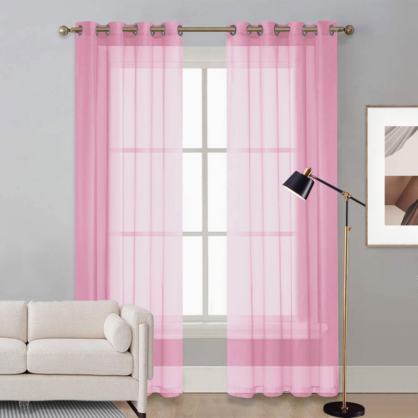 Rideau en tulle rose 125x235 cm pour décoration arche de mariage