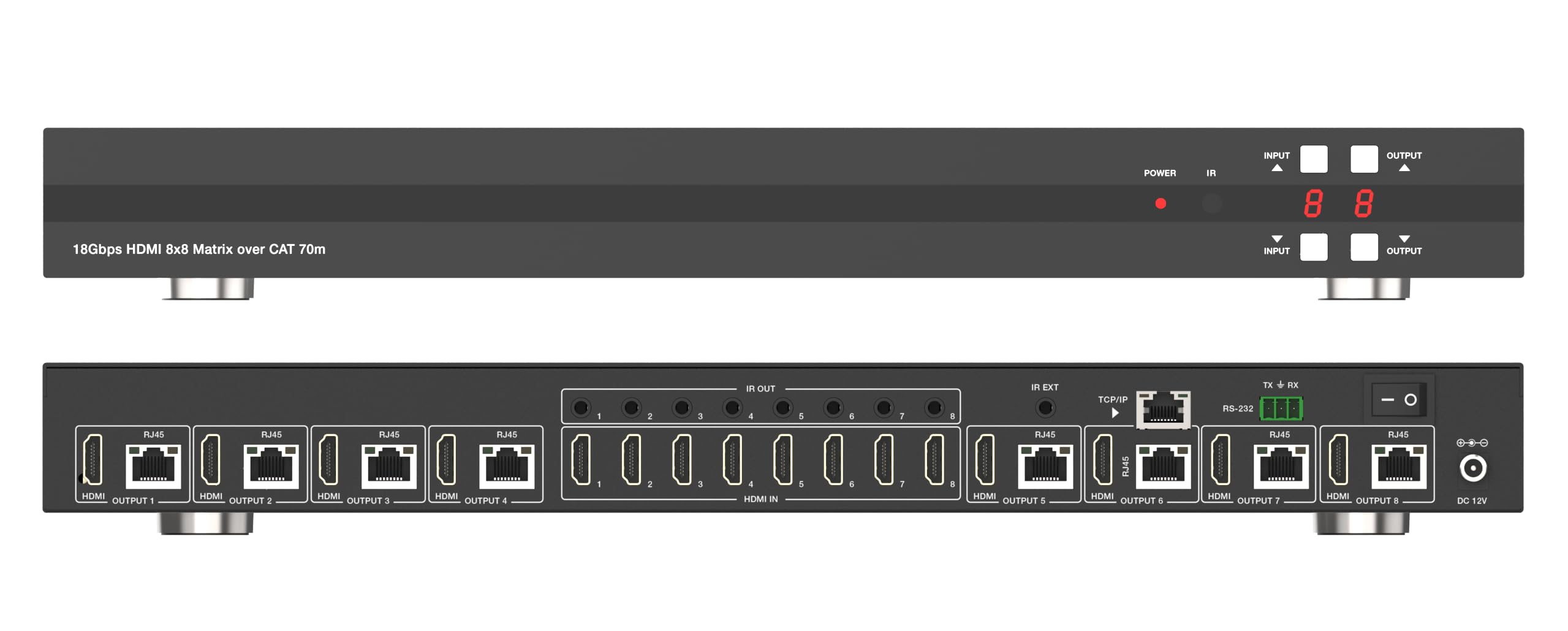 Amazon.co.jp: FOURKAY 8x8 4K over CAT 6/7イーサネットマトリックス