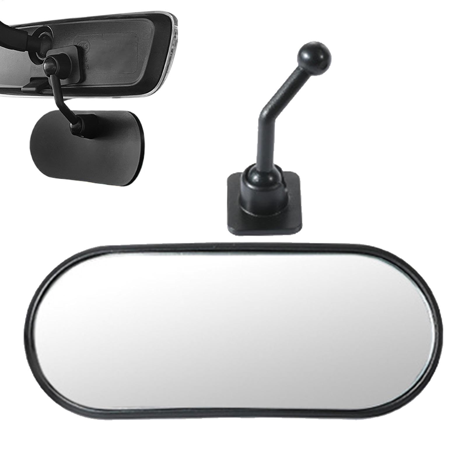 Rear View Baby Car Seat Mirror, 360° Adjustable Baby Mirror Adhesive Mount, Stick On basic Driving Interior Rearview Mirror, Wide Angle Shatterproof Backseat Monitor For Kids Observing, Windshield