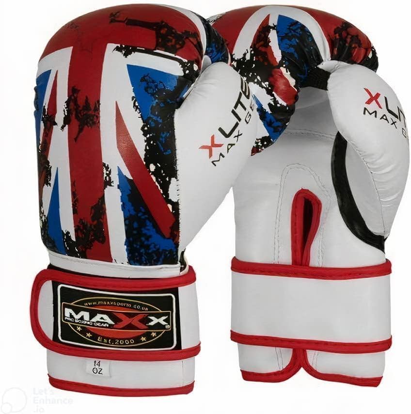 MAXX Junior Boxing Gloves: Adjustable Strap Training Gloves for MMA, Boxing, Muay Thai – Perfect for Boys and Girls (UK Flag, 4OZ)