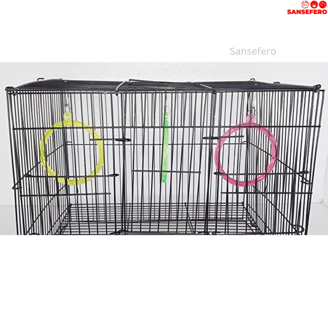 Premier Plants Toy Ladder perches, Hanging Swings Birds Cage Accessories for Small and Medium Parrots for Lovebirds, Cockatiels etc with11 Steps Ladder and 2 Round Swings (Multicolor) 2