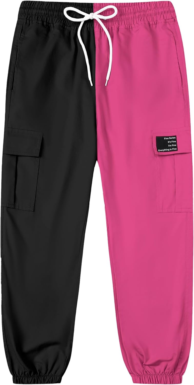 SANGTREE Girls & Womens Drawstring Cargo Jogger Pants,3 Years - Women 3XL - Image 3