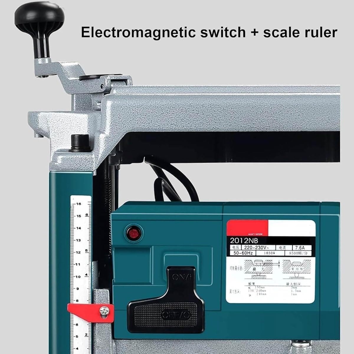 Multifunctional Woodworking Heavy Duty Wood Thickness Planer 1850W, 12 Inch Bench Planer, 8500rpm 15AMP Woodworking Planer, Planing Speed ​​6m/min