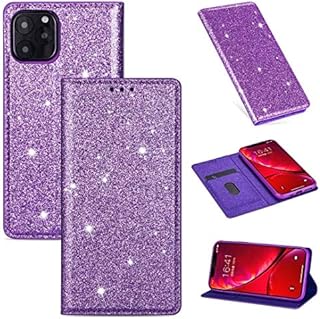 ZTOFERA iPhone 11 Sparkling Leather Case, Premium PU Leather Flip Wallet Case with [Magnetic Closure] [Kickstand] [Card Slot] Ultra Thin Notebook Cover Case for iPhone 11-Purple