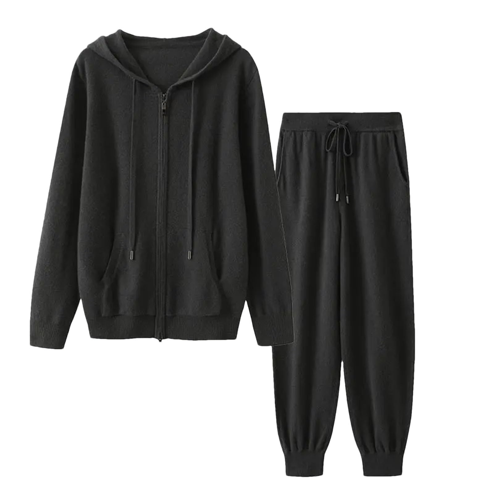 Hgvcfcv 2 pezzi pullover manica lunga tuta tuta atletica casual maglione pantaloni tuta, B, M
