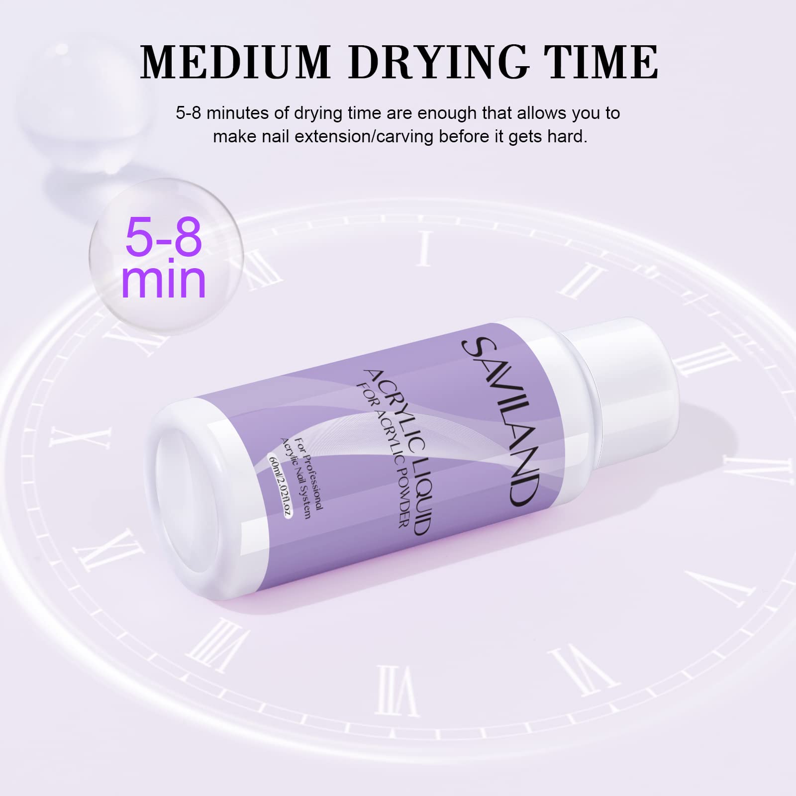 Saviland Monomero Per Acrilico Unghie: 60ml Ema Acrylic Liquid Per Acrilico Per Unghie Nail Art Manicure Regalo Per Lei - 60ml