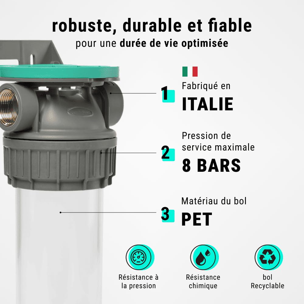 Filtre à eau triple 3P + pack protection complète