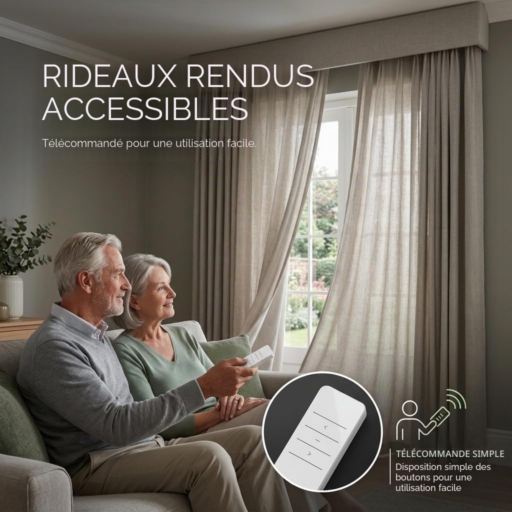 QUOYA QL500 Rail de rideau électrique intelligent, rail motorisé avec application, voix, télécommande 【Réglable jusqu'à 3 mètres】【Moteur WiFi compatible avec Alexa, Google, Siri, Apple Watch】