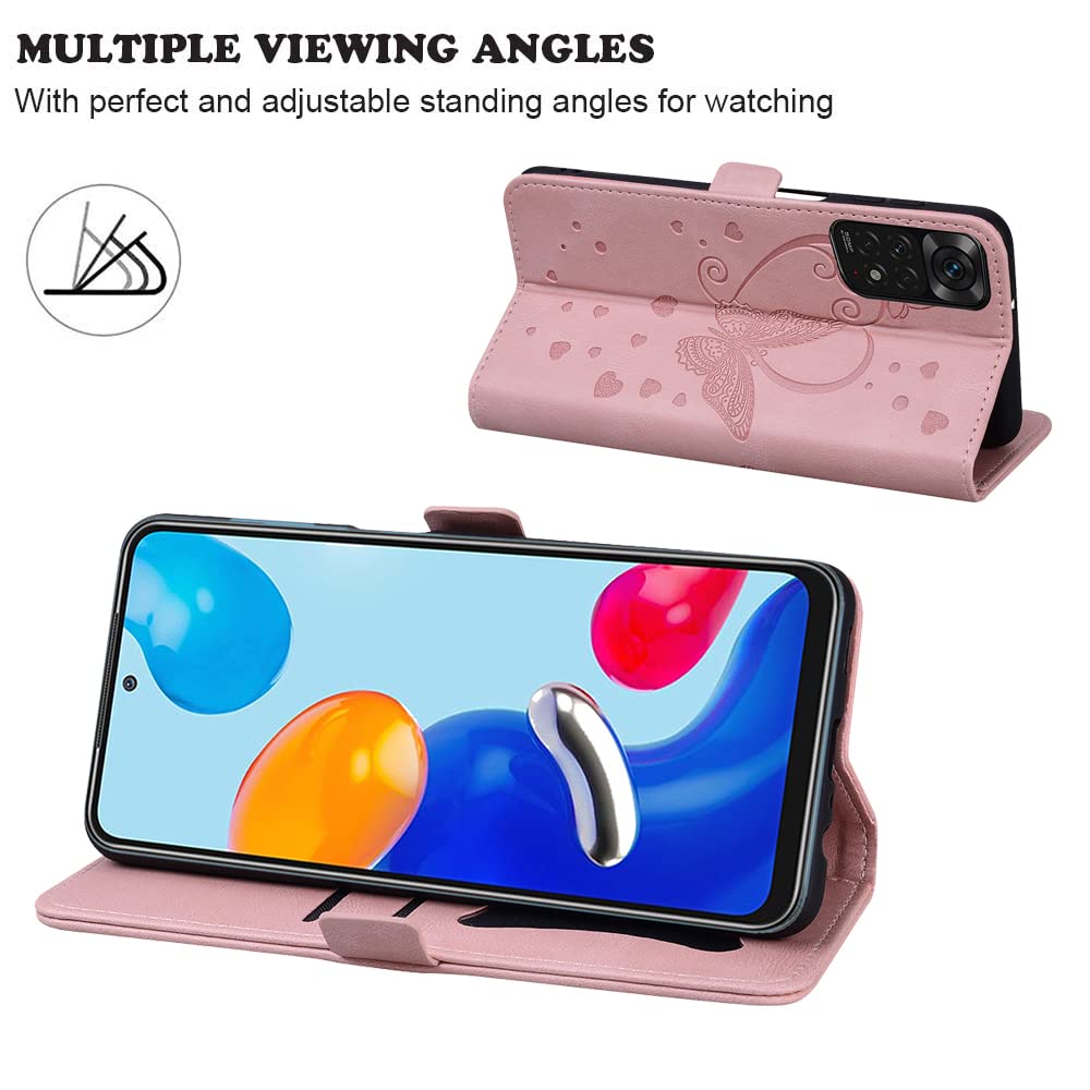 Custodia Portafoglio In Pelle Per Xiaomi Redmi Note 11 / 11S – Cover A Libro Con Slot Carte E Supporto, Chiusura Magnetica, Verde - 3