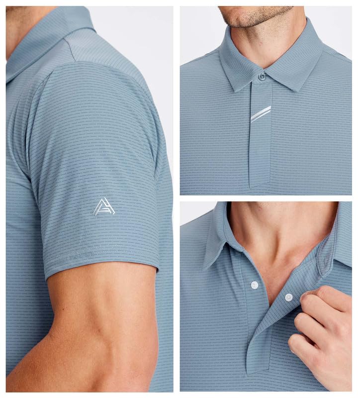 Damipow Premium Golf Shirts for Men Dry Fit Performance Polo Short Sleeve Collared Shirt - Image 3