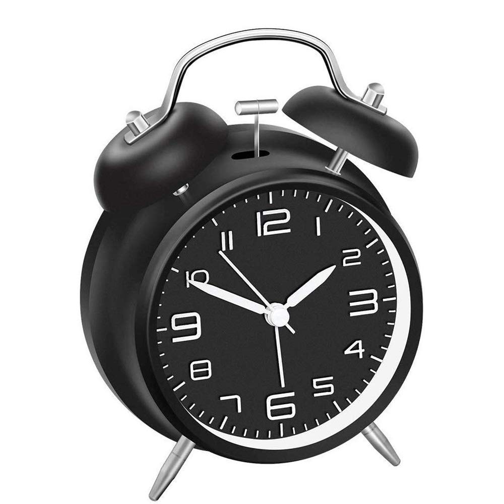 Despertador, Reloj Despertador Creativo con Marco de Metal(Black)