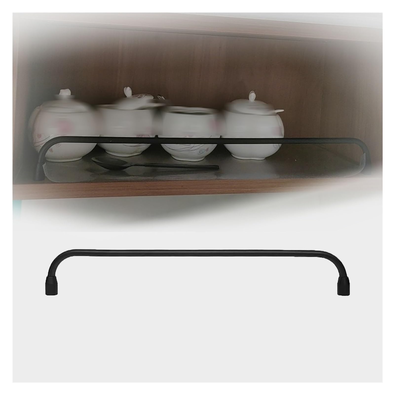 NIUSABOU Aluminum Shelf Guard, Black Metal Shelf Tipp Rail Multiple Sizes For Bookshelf Cabinet Display(1 Pack,45inch/114cm)