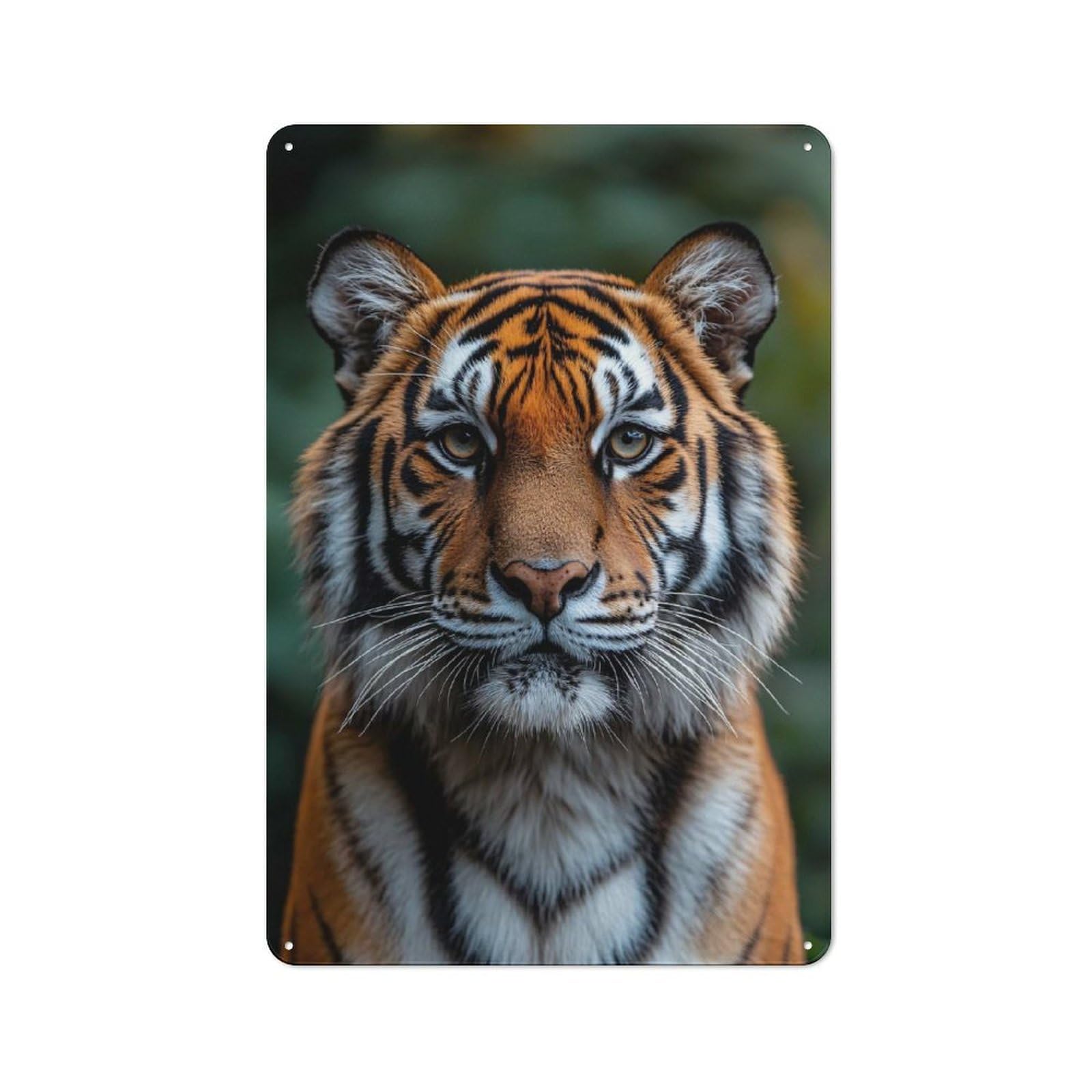 Majestic Tiger Portrait(3) Decorative Metal Sign 30x20cm, Country Style Bistro Wall Plaque for Kitchen, Cafe, Pantry Or Dining Room