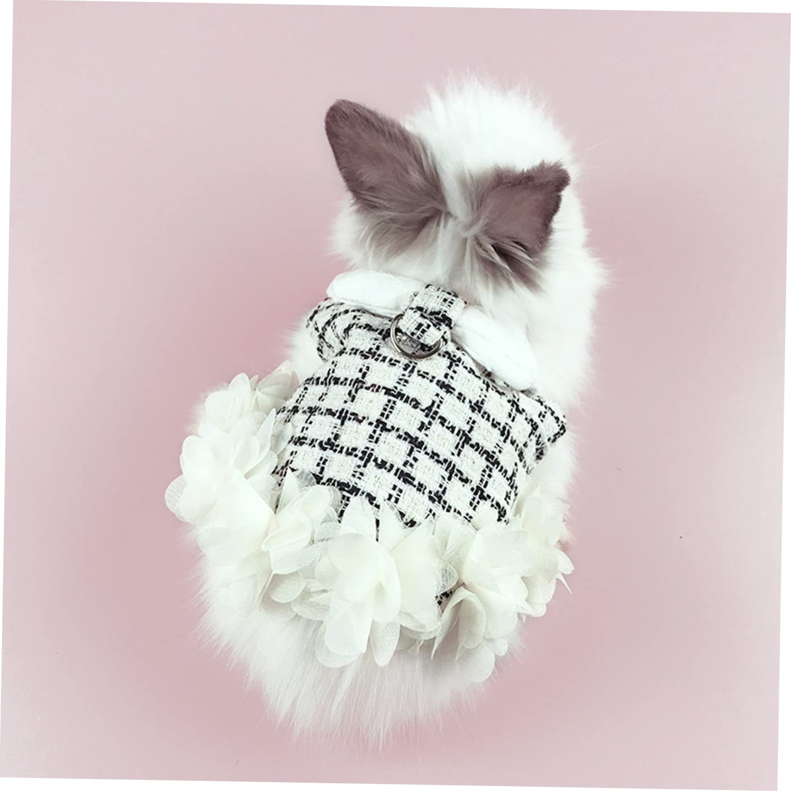 Ipetboom 3sets Imbracatura Per Coniglio Con Guinzaglio Abbigliamento Per Animali Domestici Chic Per Speciali e Passeggiate All Colore Nero