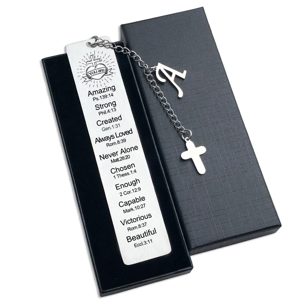 Marcapáginas de la Biblia con letras religiosas cristianas para mujeres, adolescentes, regalos de bautismo para amantes de los libros, cumpleaños, Pascua, Navidad, regalos basados en la fe, rellenos