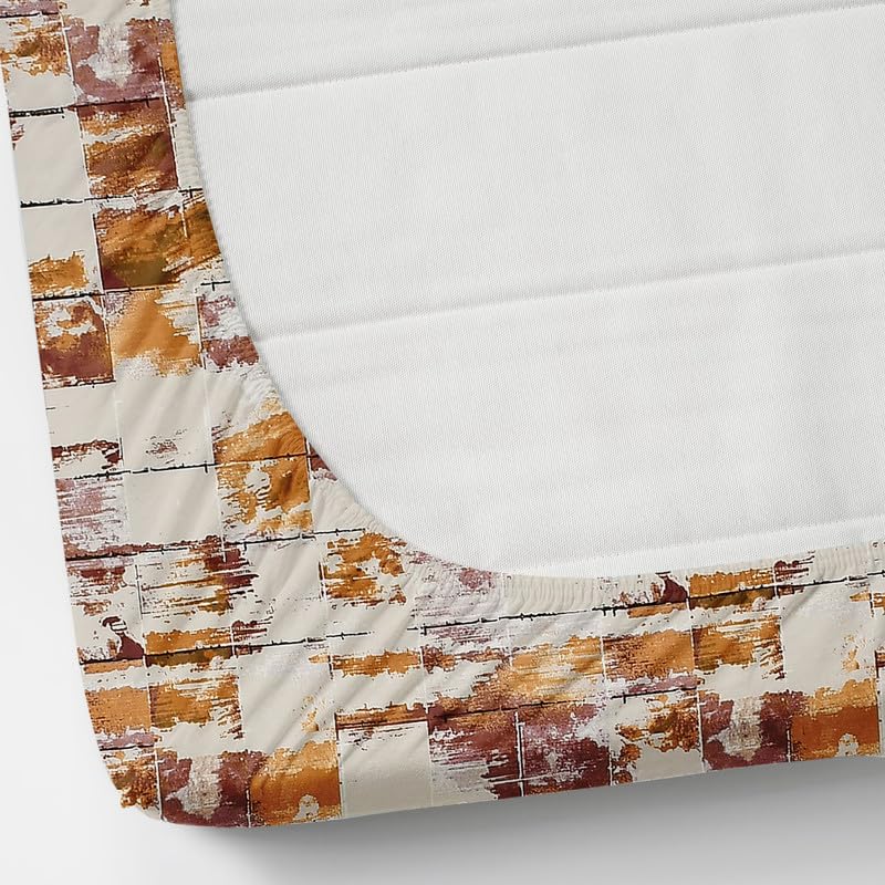 Image of NEW LEAF Cotton Fitted King Size Bedsheets with 2 Pillow Covers | Elastic Fitted | Wrinklefree | Ultrasoft |Winter Bedsheet 220 tc tc Floral | 710x72+10 Inches, Brown White