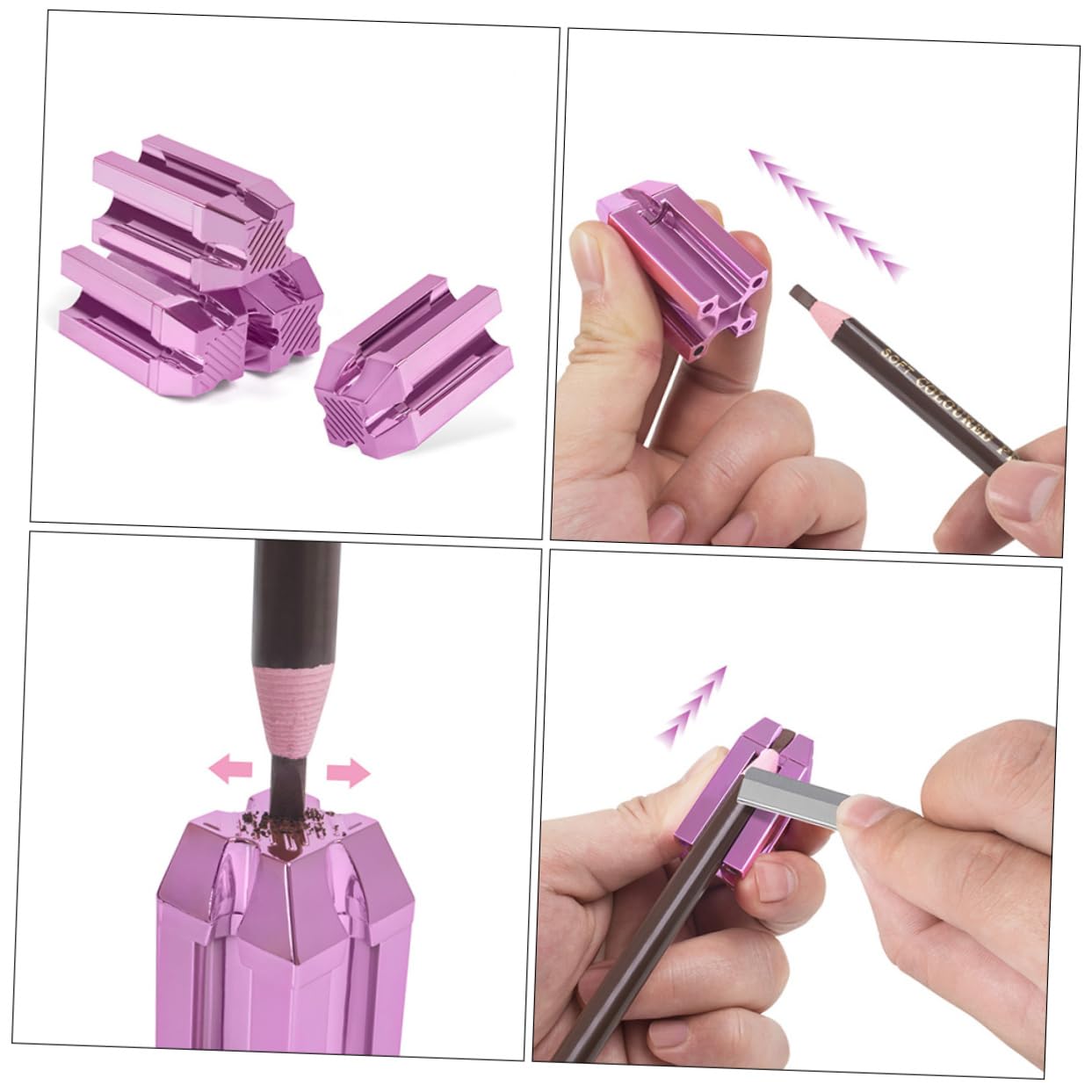 FRCOLOR 2Pcs Makeup Pencil Sharpener Durable Eyebrow Lip Pencil Sharpeners Convenient Tool for Precise Eyebrow Liner Easy to Carry