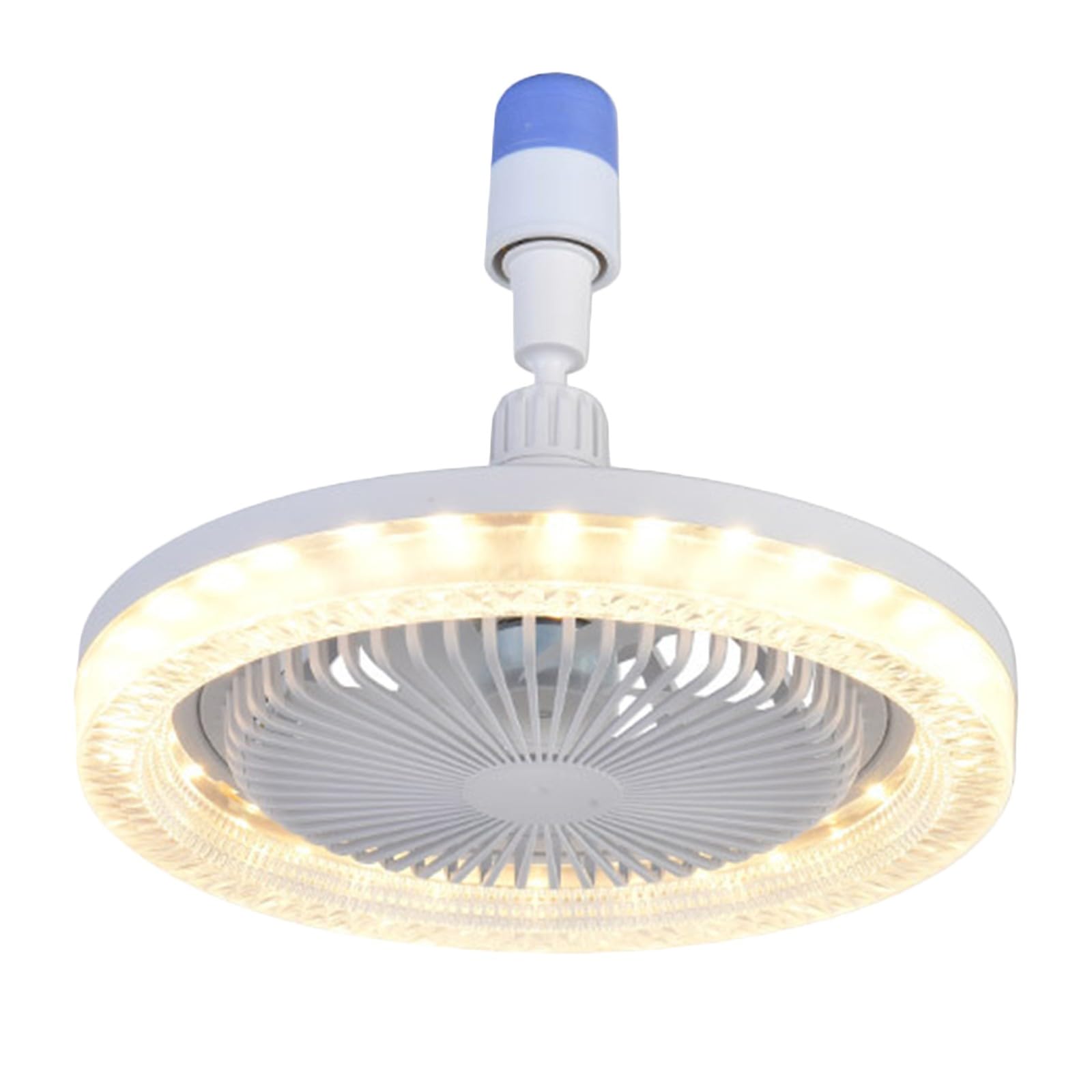 E27 Screw Ceiling Fan with Light and Remote, 3 Speed Quiet Fan Lamp, 3 Colour Changing LED Light 3000K/4000K/6000K, 1/2/4H Timer, 360° All-round Air Circulation Fan Light for Bedroom Kitchen Study