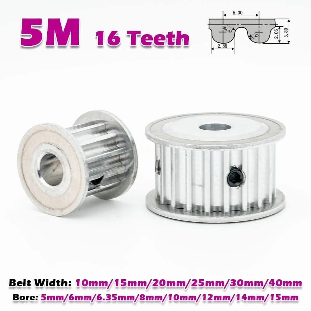 Polea de distribución HTD 5M AF de 16 dientes, diámetro interior de 10 a 15 mm, ancho de correa HTD5M de 16 dientes, 11 a 41 mm, rueda de transmisión, polea motriz CNC de 16 dientes, 1/2/5 unidades(14