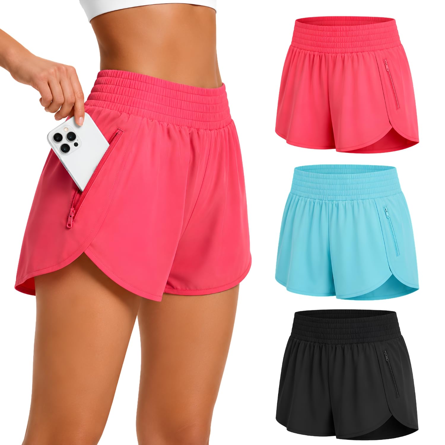 ultra performance womens running shorts 3 pack women’s high waisted athletic workout short’s gym short for women with pockets